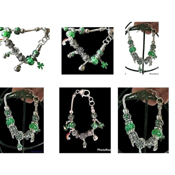Shamrock Charm Bracelet Beaded Rainbow Pot of Gold Leprechaun St Patrick… - Picture 7 of 12
